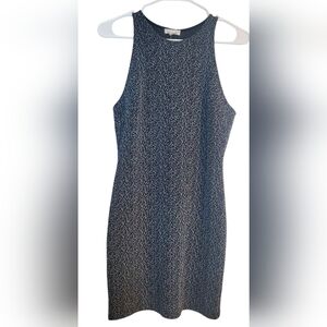 Silence + Noise High Neck Cozy Stretch Dress Black White Size Medium Sleeveless‎